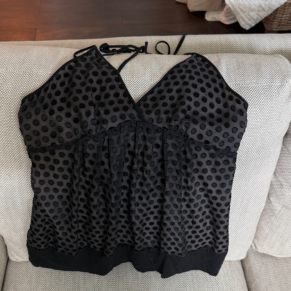 Elegant Black Polka Dot Camisole for Women